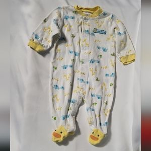 Carter's Baby's 3M Yellow Animal Graphics Long Sleeve Footie
